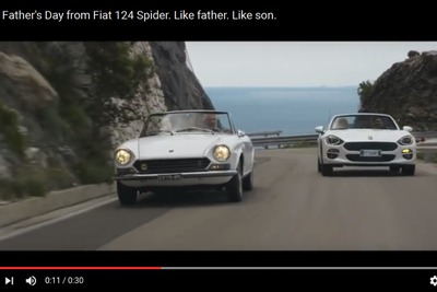 フィアットの「父の日」映像、新旧 124スパイダー が対面［動画］ 画像