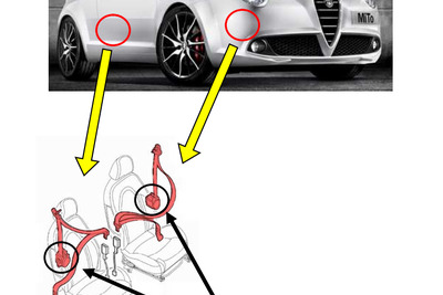 シートベルトプリテンショナー作動時に負傷のおそれ、アルファロメオ MiTo をリコール 画像
