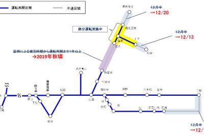 JR西日本呉線と福塩線は12月中に全線再開へ　平成30年7月豪雨 画像