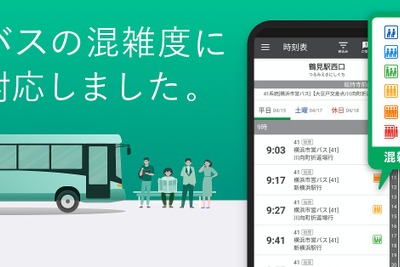 ナビタイム、バス混雑予測の提供開始---横浜市営バス全系統に対応 画像