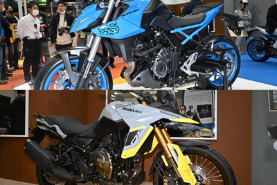スズキの新世代バイク『Vストローム800DE』と『GSX-8S』の共通点と違いとは？…東京モーターサイクルショー2023 画像