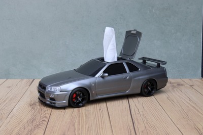 名車R34型日産『GT-R』、ウェットティッシュケースに…富士モーターミュージアムで取扱開始 画像