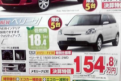 【新車値引き情報】エコカー購入補助がキク…コンパクトカー 画像