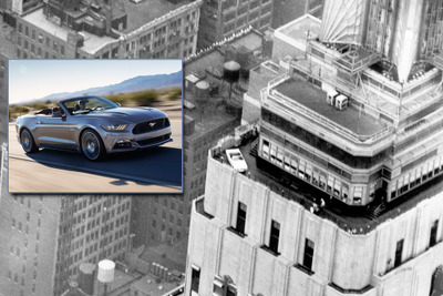 【ニューヨークモーターショー14】フォード マスタング 新型、高層ビルの86階に展示…分解してエレベーターへ 画像
