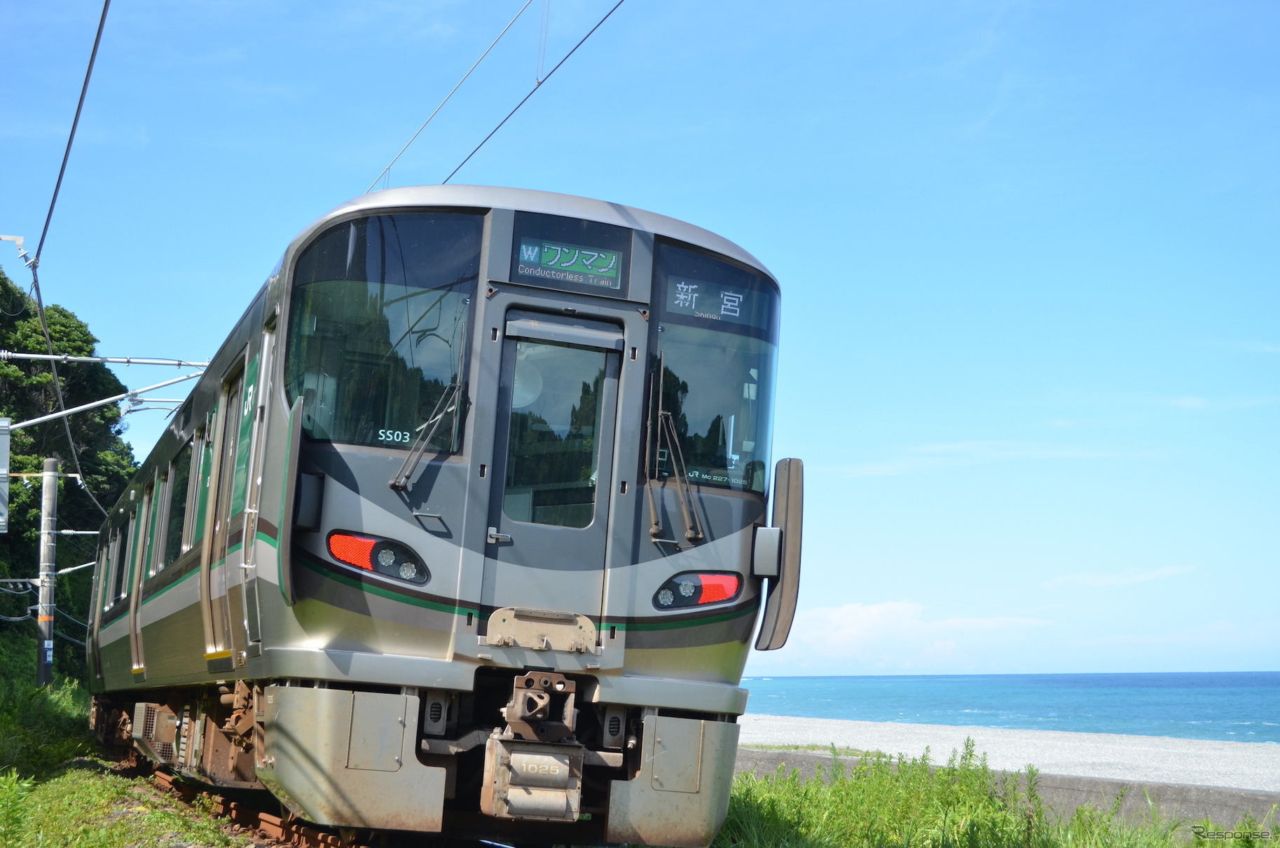 紀伊田辺～新宮間のサイクルトレインは、225系の普通列車を利用。