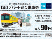 90円で24時間乗り降り自由…東京メトロが「デパート巡り乗車券」を復刻　1月限定 画像