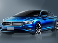VW ジェッタ 新型、内外装のティザースケッチ…デトロイトモーターショー2018で初公開へ 画像