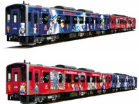 『名探偵コナン』のイラスト列車、今度は青と赤…現黄色車両をリニューアル、6月22日運転開始 画像