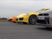 日産 GT-R、ポルシェ 911ターボ、マクラーレン MP4-12C…0-1000m加速対決［動画］ 画像