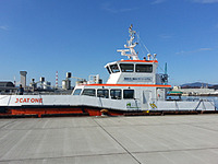 東京汽船、福島洋風力発電設備のアクセス運用船「JCAT ONE」の供用を開始…国内初の洋上風力発電支援船 画像