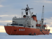 砕氷艦「しらせ」、南極で暗礁に接触して座礁 画像