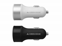 グリーンハウス、高出力USBシガーソケット充電アダプター発売…2台同時充電可能 画像