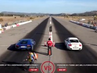ランボルギーニ アヴェンタドール、ポルシェ 911ターボ と加速競争［動画］ 画像
