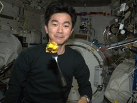 油井宇宙飛行士、「きぼう」日本実験棟で微生物サンプルを採取 画像
