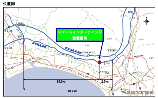 愛鷹スマートICの位置図