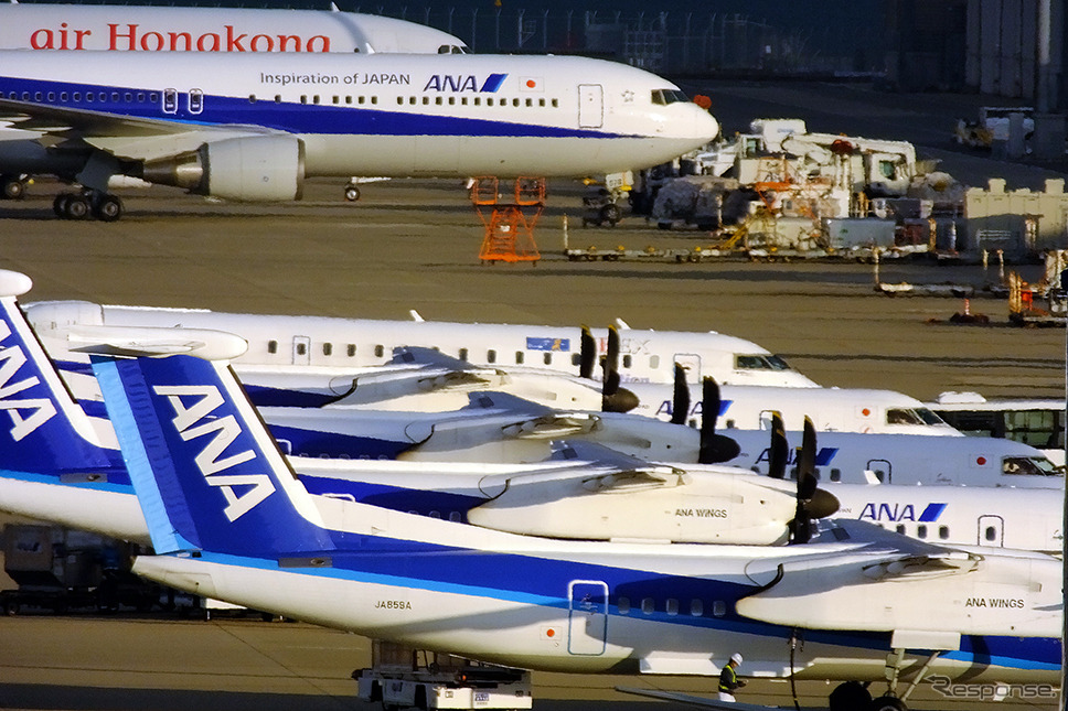 日本の24時間空港のひとつ、関西国際空港（KIX）の朝