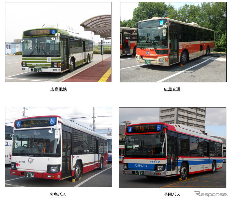 広島電鉄、広島交通、広島バス、芸陽バス