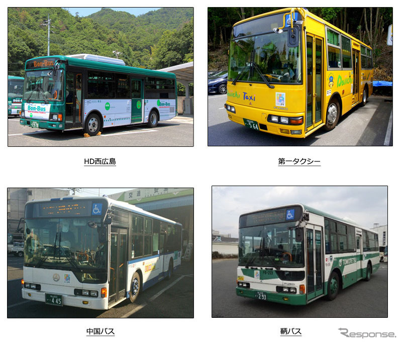 HD西広島、第一タクシー、中国バス、鞆鉄道