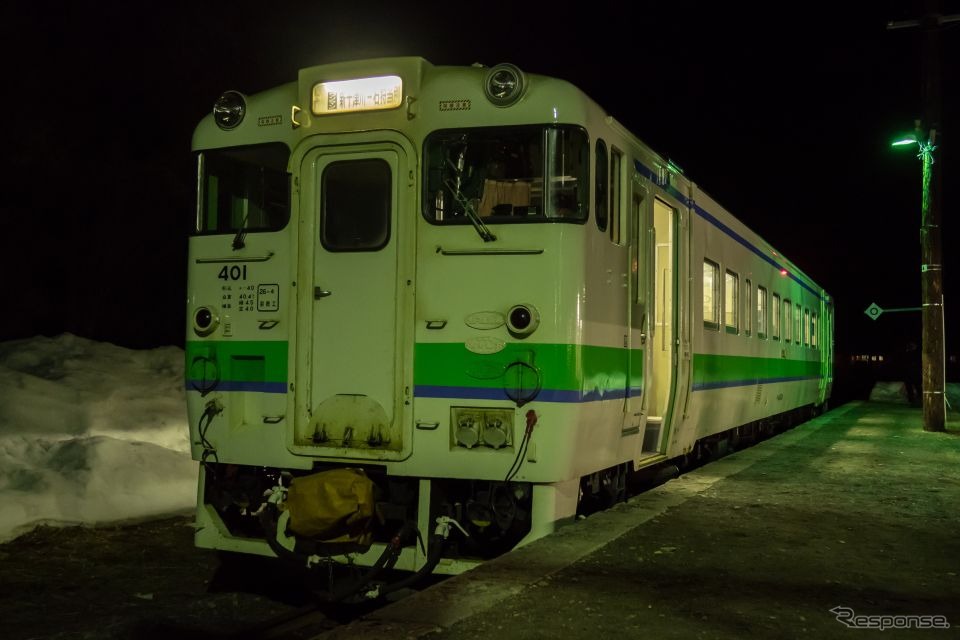 夜に新十津川駅を発車する列車としては最後となった改正前の石狩当別行き5434D。