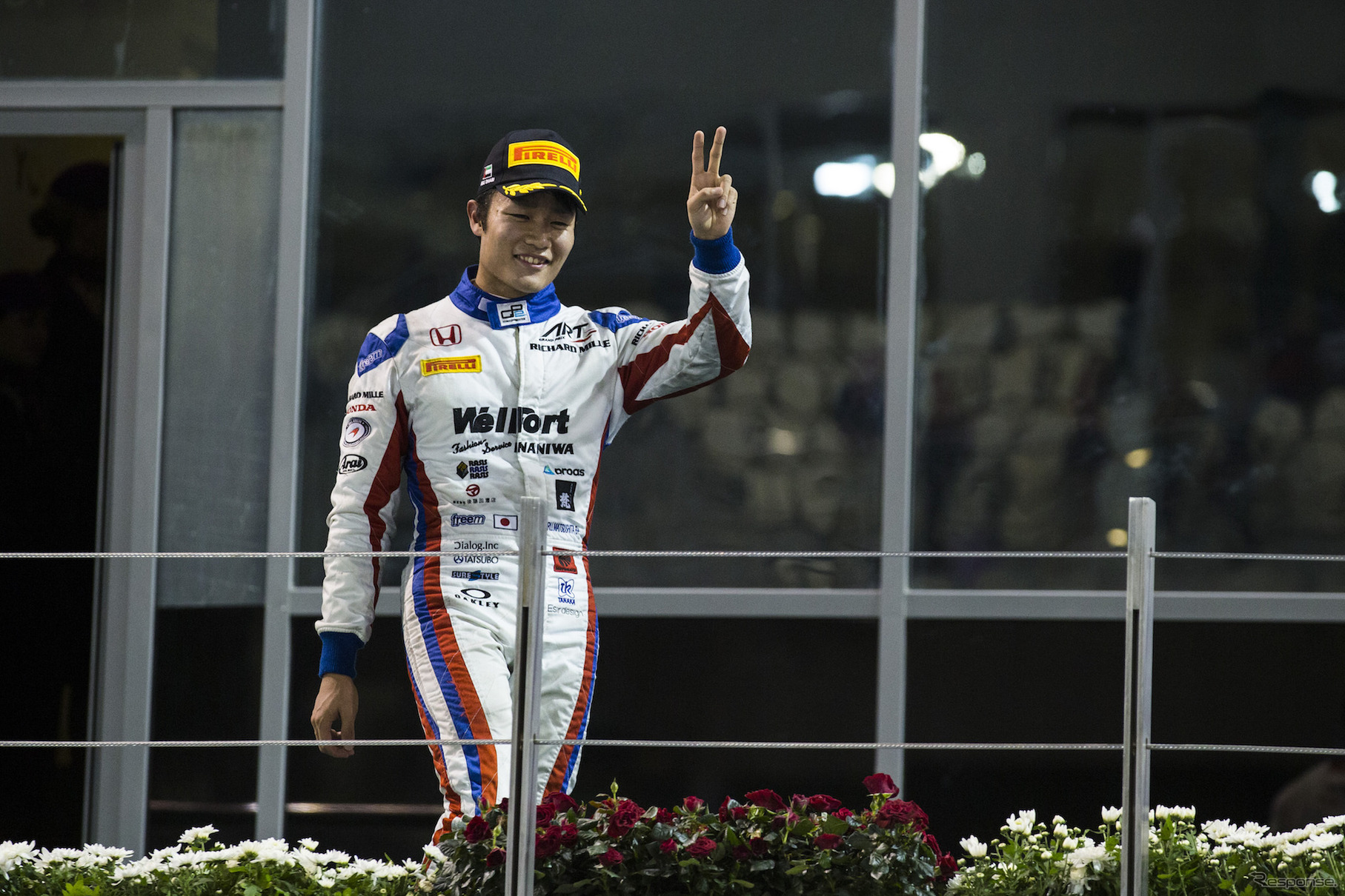 GP2の今季最終戦アブダビ、レース1で松下信治は2位表彰台を獲得。