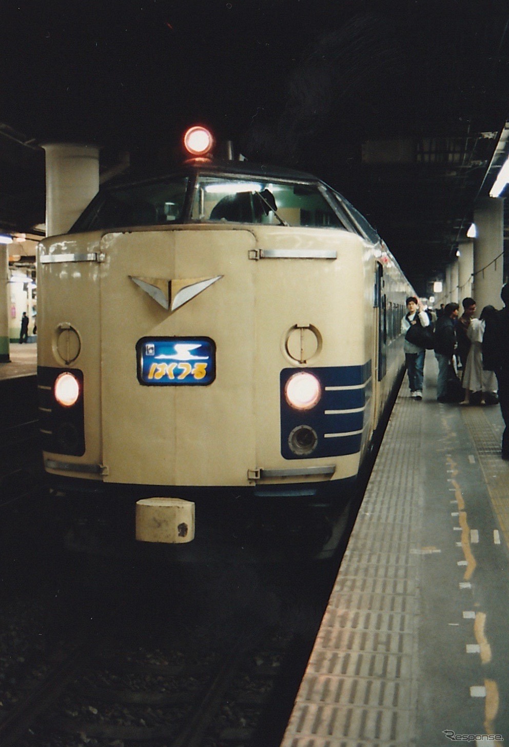 1990年3月10日、上野駅、下り「はくつる」