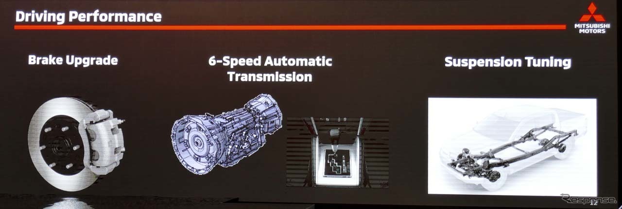 ブレーキの能力を高め、トランスミッションは従来の5ATから6ATへ進化を遂げた