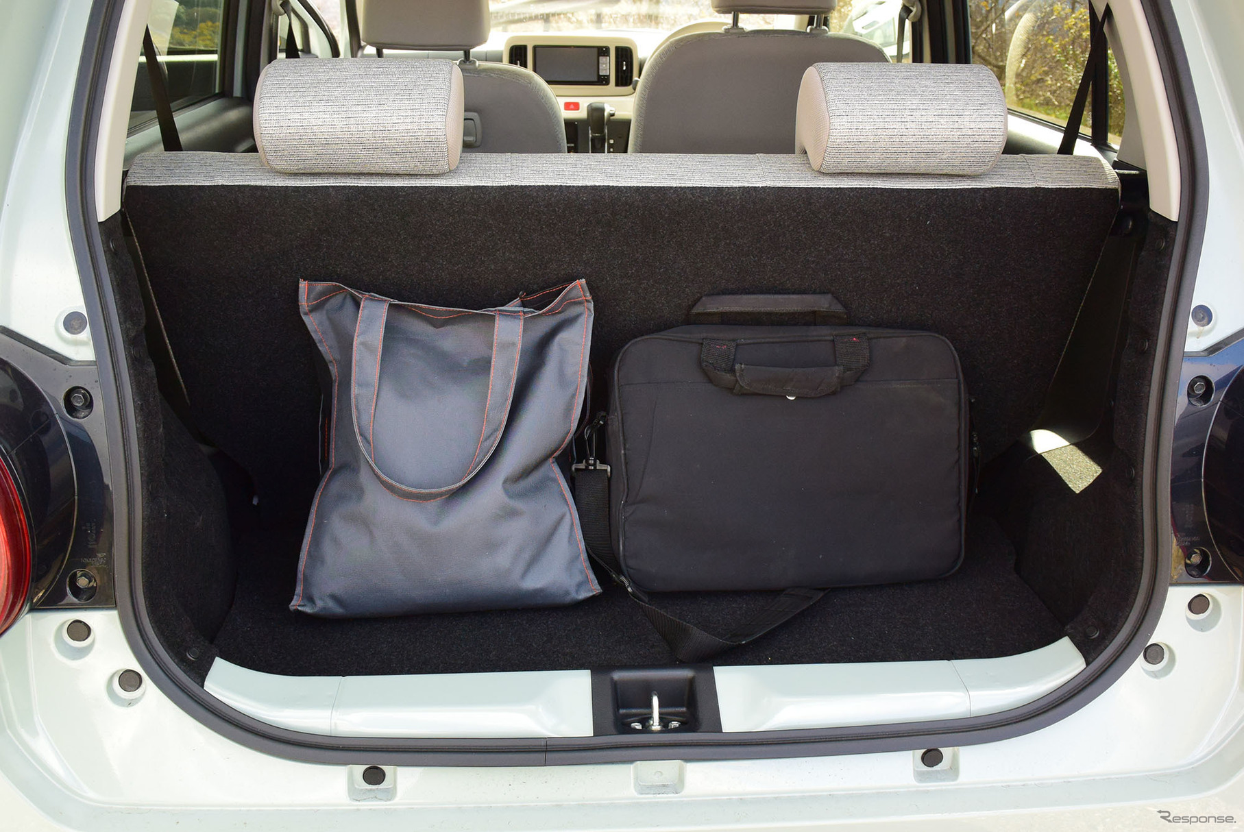 荷室は小物置き場。長旅をする場合は柔軟性のあるボストンバッグなどを使うといいだろう。