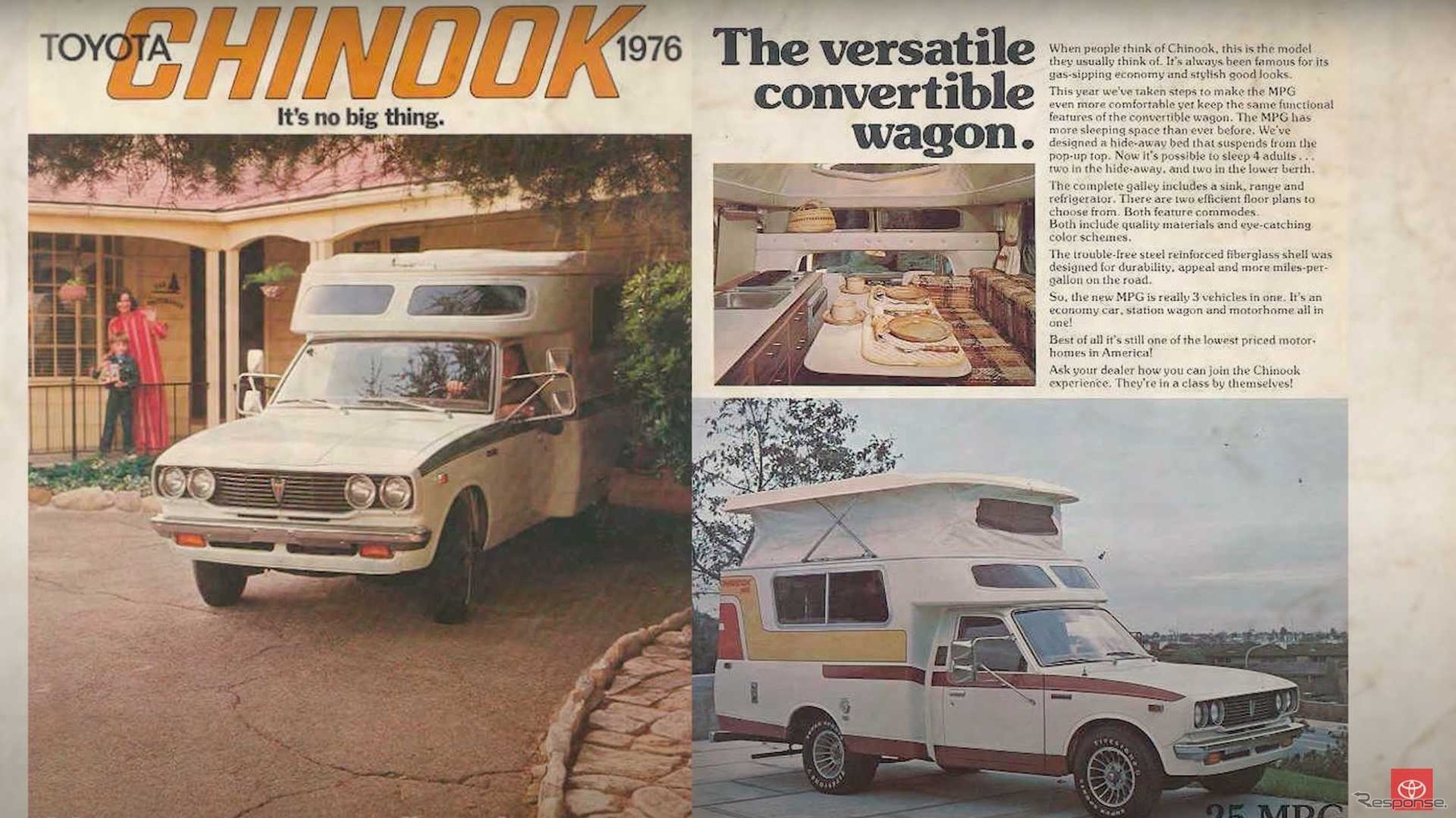 1970～1980年代に米国で販売されていたトヨタ車をベースにしたキャンピングカー、「シヌック（Chinook）」