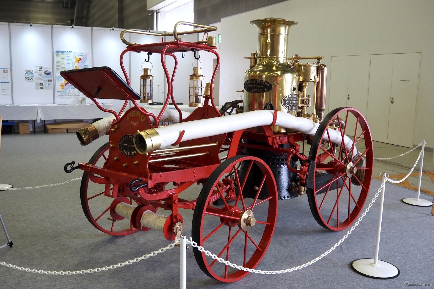 馬引き蒸気ポンプ、メリーウェザー社艤装、1860年（東京国際消防防災展2023）