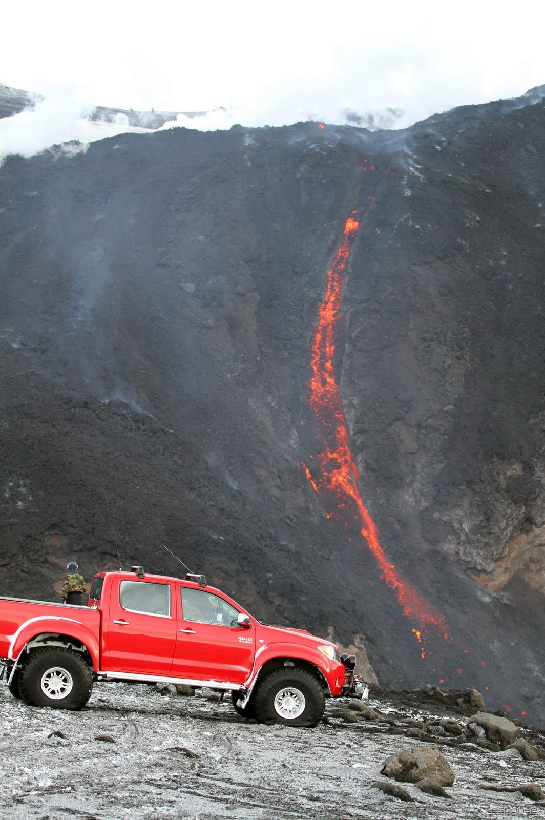 噴火直前のアイスランド火山を調査した