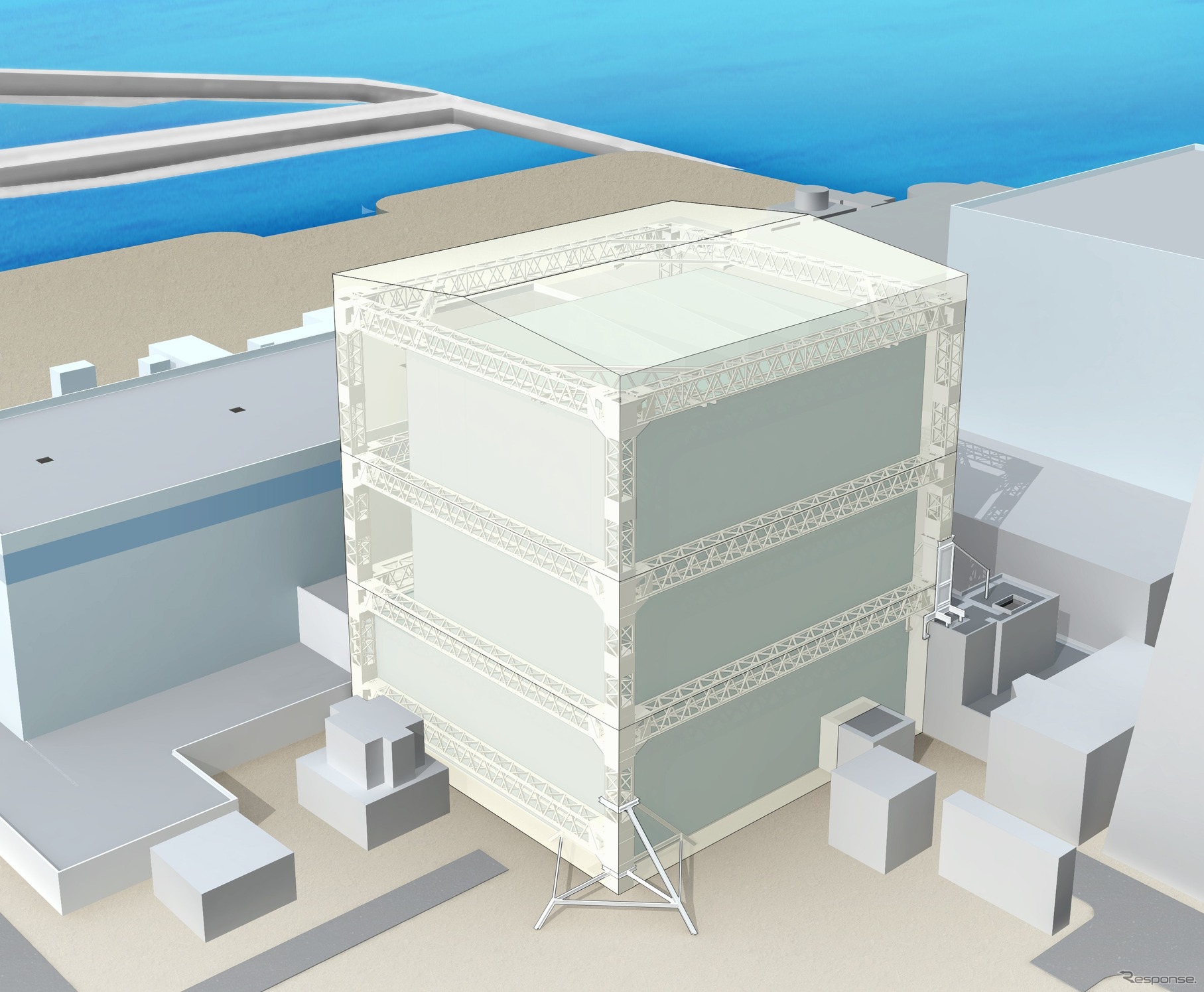 福島第一原発1号機　原子炉建屋カバーのイメージ