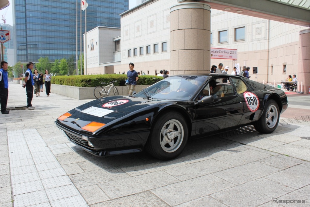 ジャパン・ヒストリックカー・ツアー11。フェラーリ512BBi。黒のボディは珍しいのでは。