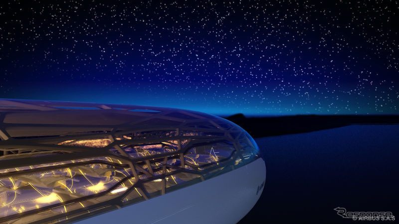 2050年のエアバス構想図。夜間のバイタライジング・ゾーン