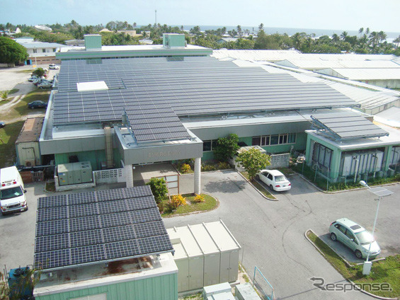京セラがマーシャル諸島の病院に建設した太陽光発電システム