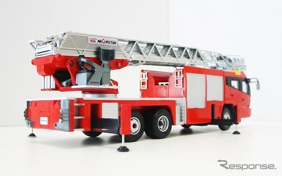 モリタオリジナル 先端屈折式はしご付消防車スーパージャイロラダー スケールモデル