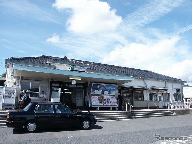 水郡線支線の終点・常陸太田駅。2014年4月からSuicaのサービスに一部対応する。