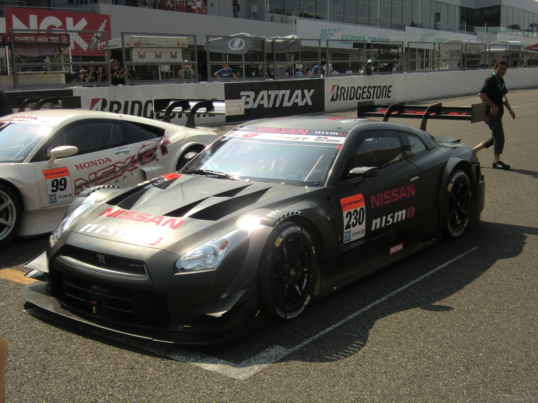 2013年8月、鈴鹿1000kmのレースウイークにお披露目された、2014年型GT500仕様GT-R。
