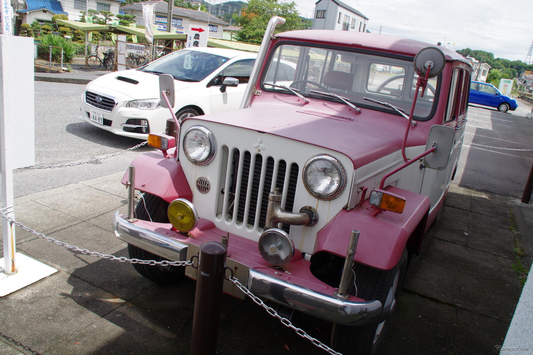 西岩国駅に展示されている昭和時代の木炭自動車