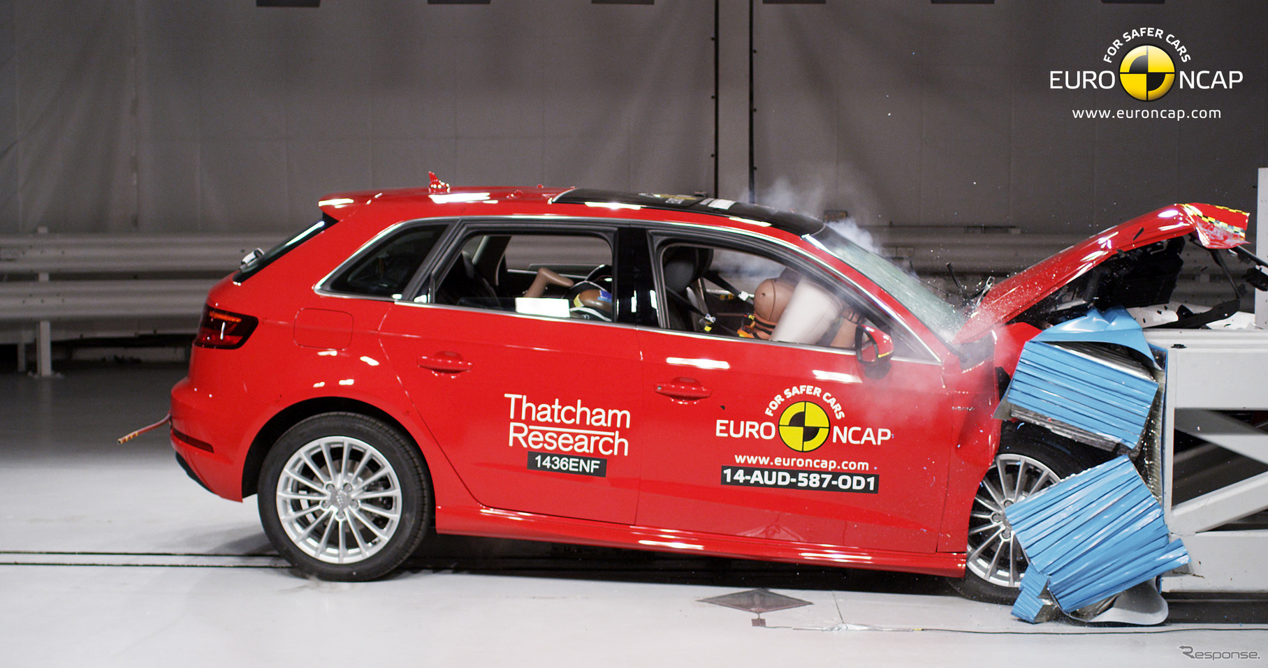 ユーロNCAPのアウディ A3 スポーツバック e-トロンの衝突テスト