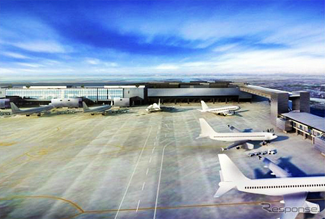 第3旅客ターミナルビルの外観イメージ。4月8日から使用を開始する。