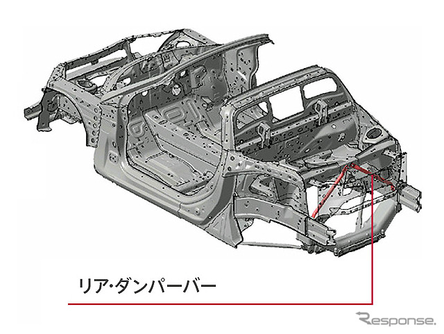 【ホンダ S660 発表】ボディ剛性を徹底的に向上…床下やサスまわりを直線のバーで補強