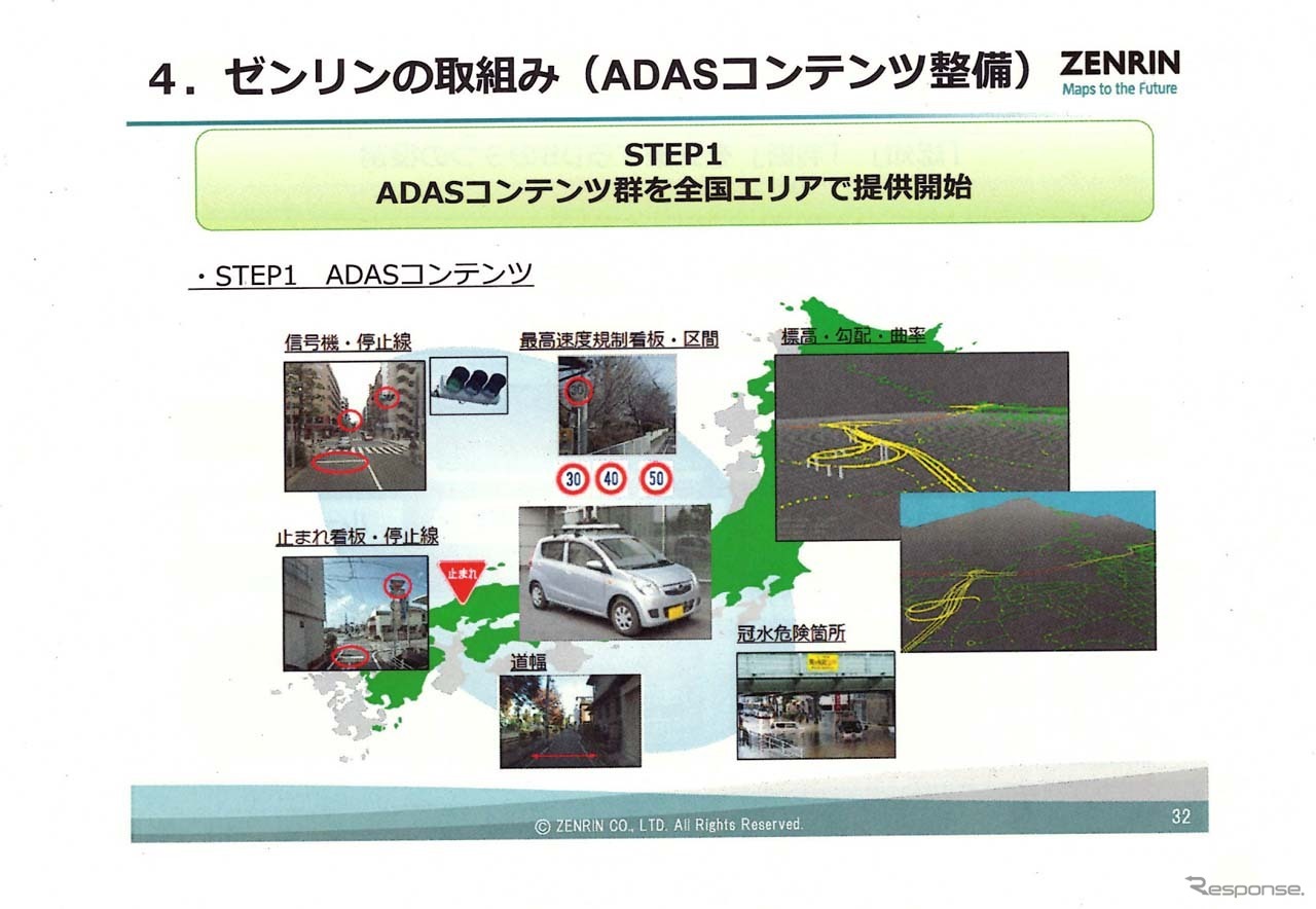 ADASデータベースを作る基礎となる地物は専用計測車で収集する