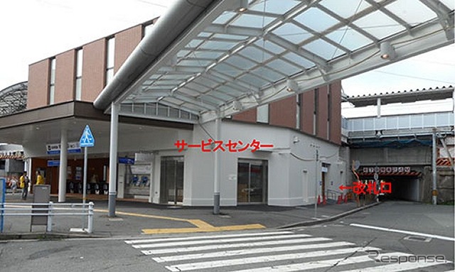 8月1日から使用を開始する東改札口の東向き改札。阪神電車サービスセンターも設けられる。