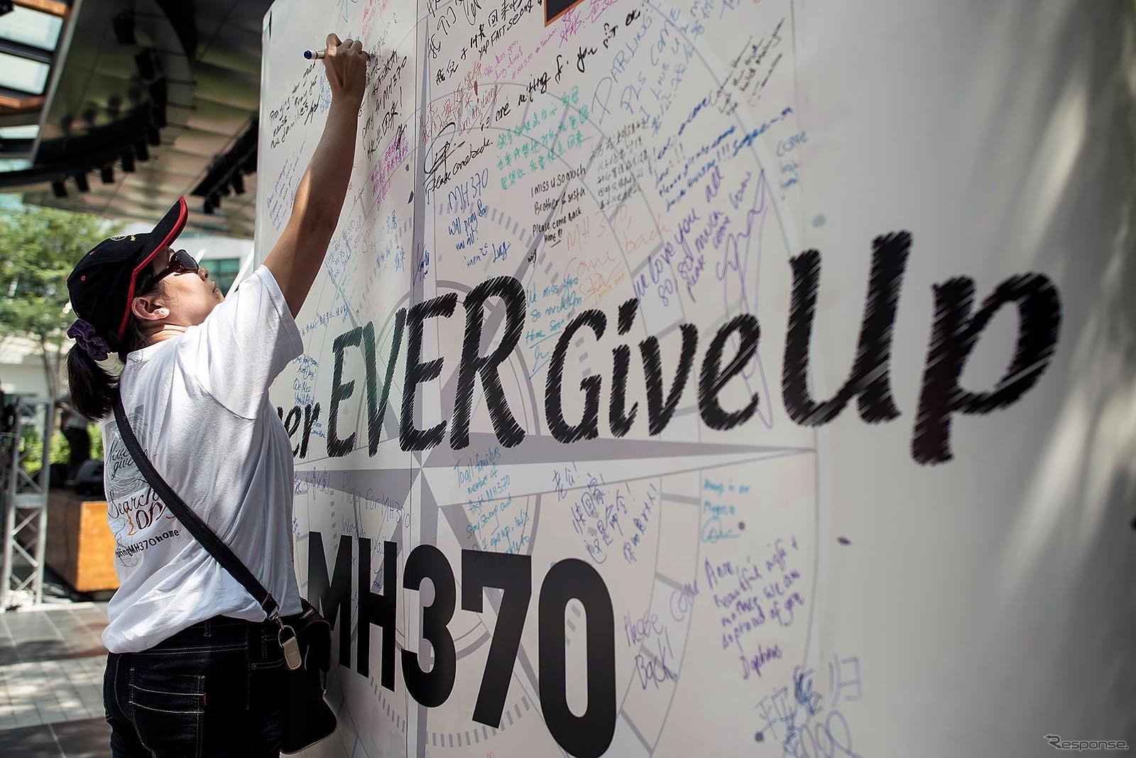 MH370便犠牲者に向けた寄せ書き（資料画像）