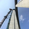東海北陸自動車道・鷲見橋工事。7月14日に「橋脚高日本一到達式」を開催している。