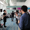 キャセイパシフィック航空B747旅客機の最終運航（羽田→香港、10月1日）、羽田空港出発前セレモニーのようす