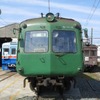 熊本電鉄は「青ガエル」こと5000形（写真中央）の運転体験イベントを11月に行う。