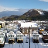 彦根駅構内に留置されている電気機関車群（2012年12月撮影）。12月5日に順次解体の方針が発表されていた。