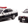 左：三菱 ギャラン VR-4（EC5A）2007 愛知県警察所轄署交通課車両（足51）/右：三菱 ギャラン VR-4（EC5A）2002 警視庁高速道路交通警察隊車両（速10）