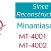 MT-4000形のロゴ。全体的にゴシック体で柔らかさや穏やかさを表現。左の楕円中心にある「n」は南阿蘇鉄道の略称「南鉄」と阿蘇五山を囲む外輪山をあしらったもの。楕円下の数珠状のデザインは南阿蘇鉄道にある10駅を表現している。「Reconstructed in 2023」は熊本地震からの「復興」を意味する。